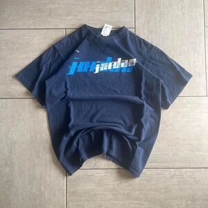 Air Jordan Mens Navy Blue Graphic T-Shirt Jumpman Logo Size S
